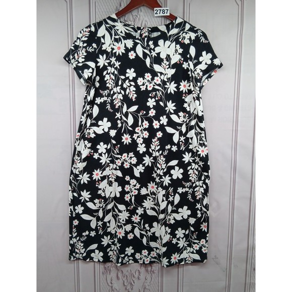 J. Jill Wearever Collection Dress Womens Size XS Button Down Pleated Back Floral - Picture 7 of 16